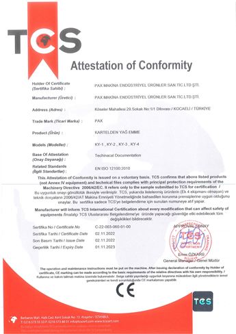 Yağ emme pompaları CE